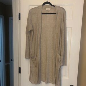 Sage Soft Beige Longline Cardigan